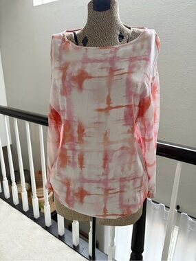 Hutch Pink and Orange Tie-Dye Long Sleeve Blouse